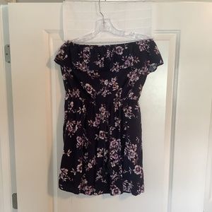 Mossimo  Supply Co Ladies Off The Shoulder Dress Navy Blue/ Purple/White Size L